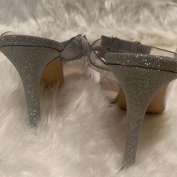 Mia Becar Marilyn Mule PVC 100 Silver Heels. Size 9.5 NWOB. - Picture 8 of 10